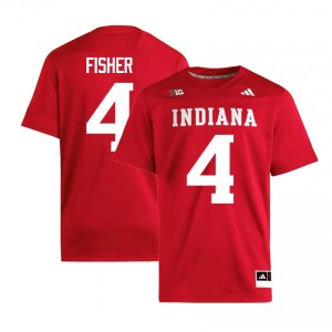 Aiden Fisher University of Indiana #4 College Football Men NCAA Jersey - Crimson