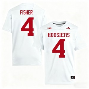 Aiden Fisher University of Indiana Men's #4 Limited College Football Jersey - White