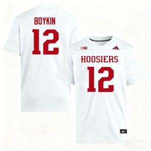 Devan Boykin University of Indiana Men Game #12 College Football Jerseys - White