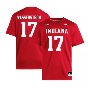 Jackson Wasserstrom Indiana University College Football #17 Men's Game Jersey - Crimson
