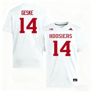 Maverick Geske Indiana Hoosiers High School #14 College Football Mens Jersey - White