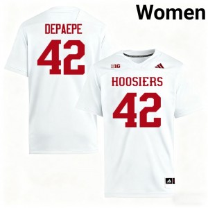 Andrew Depaepe Indiana Hoosiers College Football Women's #42 Embroidery Jersey - White