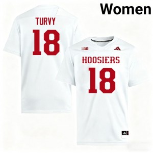 Andrew Turvy Indiana University College Football #18 Womens Limited Jerseys - White