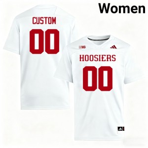 Custom Indiana University Replica Women's #00 College Football Jersey - White