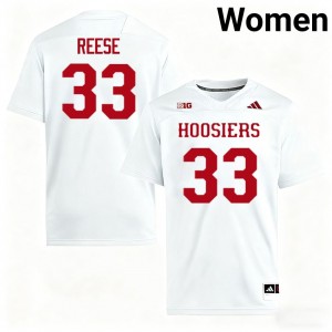 Garrett Reese University of Indiana College Football #33 Women's Game Jersey - White
