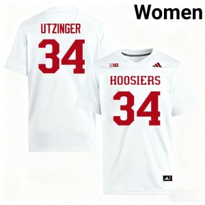 Jeff Utzinger IU #34 College Football Women's Game Jersey - White