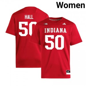 Jhrevious Hall Indiana University #50 Official College Football Women's Jersey - Crimson
