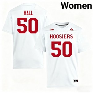Jhrevious Hall Indiana #50 College Football Replica Women Jersey - White