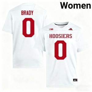 Jonathan Brady Indiana Hoosiers Women Stitched #0 College Football Jersey - White