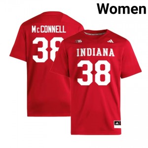 Kaden McConnell Indiana University Stitched #38 College Football Women Jersey - Crimson