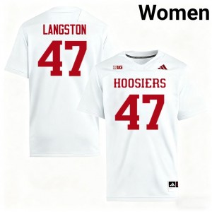 Mark Langston Indiana Hoosiers College Football NCAA Women #47 Jerseys - White