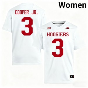 Omar Cooper Jr. University of Indiana University #3 Womens College Football Jersey - White