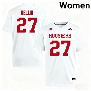 Reece Bellin The Hoosier State College Football #27 Women's Embroidery Jersey - White