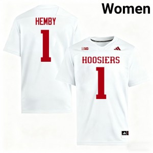 Roman Hemby The Hoosier State Stitched #1 Women College Football Jersey - White