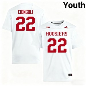 Ace Ciongoli Indiana University Replica Youth #22 College Football Jerseys - White