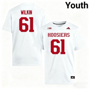 Baylor Wilkin Indiana University Youth #61 2025 College Football Jersey - White
