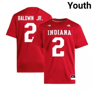 Byron Baldwin Jr. University of Indiana #2 College Football Youth Official Jersey - Crimson