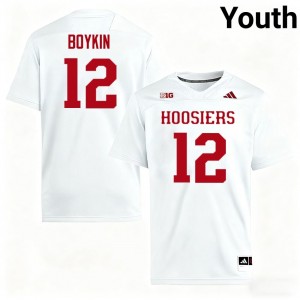 Devan Boykin IU #12 College Football Youth University Jerseys - White