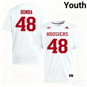 James Bomba University of Indiana Youth College Football #48 Limited Jerseys - White