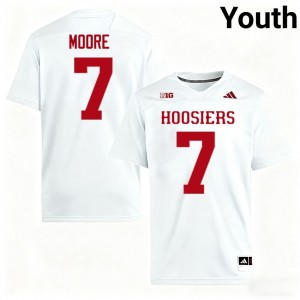 Louis Moore IU College Football Embroidery #7 Youth Jersey - White