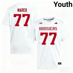 Matt Marek University of Indiana College Football #77 Youth High School Jerseys - White