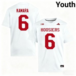 Mikail Kamara IU Replica College Football #6 Youth Jersey - White