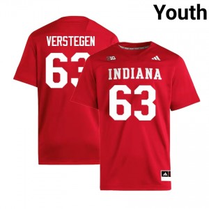 Mitch Verstegen IU College Football 2025-26 Youth #63 Jerseys - Crimson