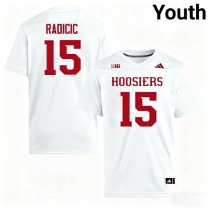 Nico Radicic The Hoosier State #15 College Football Embroidery Youth Jerseys - White
