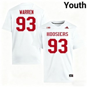 Quinn Warren University of Indiana #93 Youth Stitched College Football Jersey - White