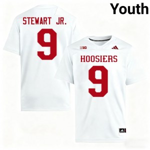 Seaonta Stewart Jr. Indiana #9 Youth Player College Football Jersey - White
