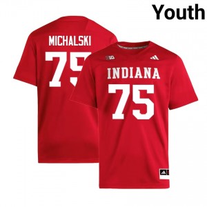 Zen Michalski Indiana High School #75 Youth College Football Jersey - Crimson