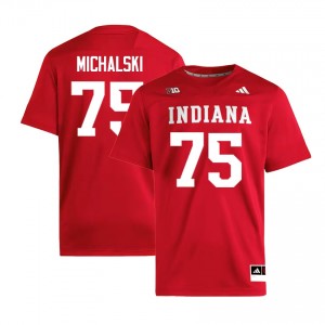 Zen Michalski Indiana #75 College Football Stitched Mens Jerseys - Crimson